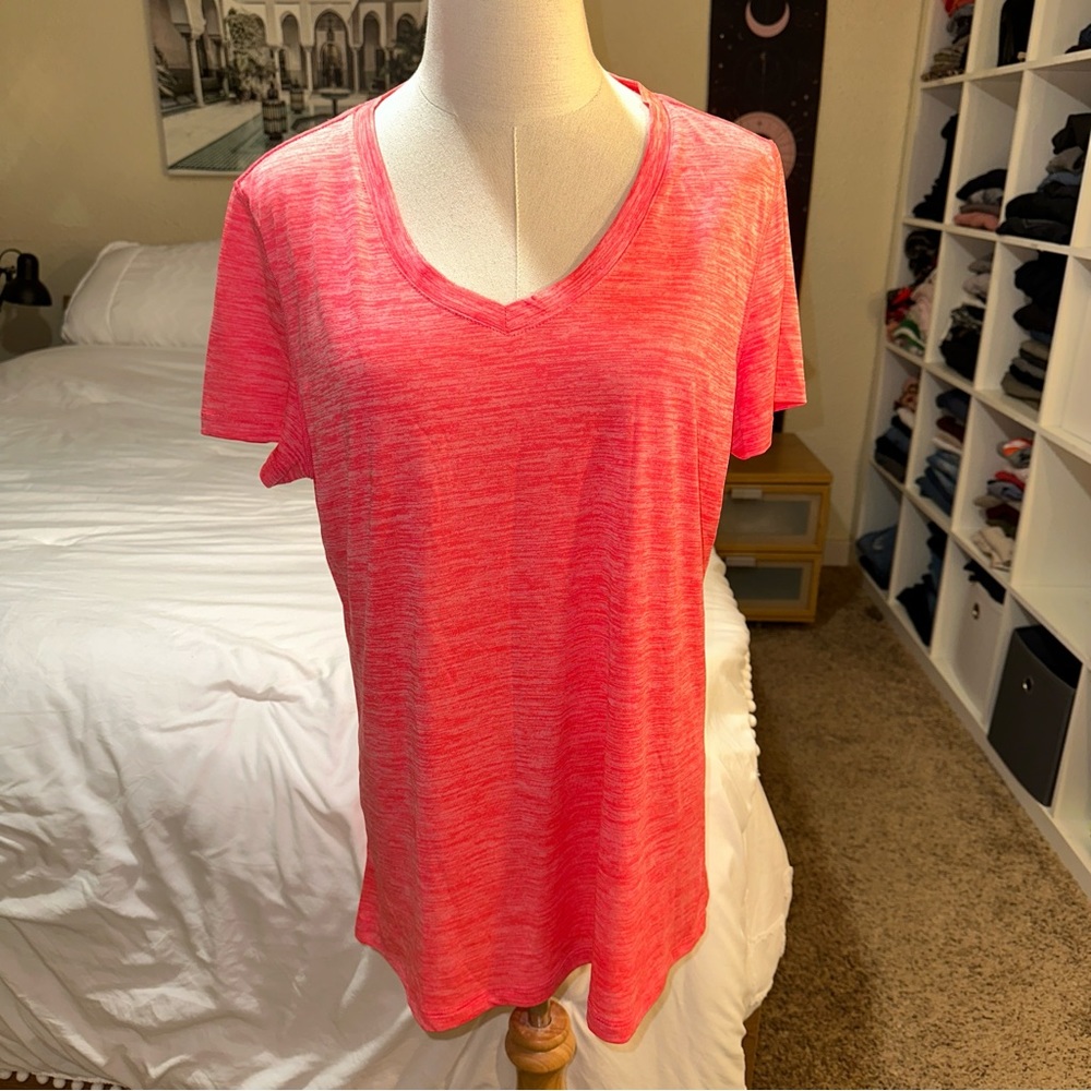Pro Player | Performance V-Neck Athletic Tee Heathered Coral 1X